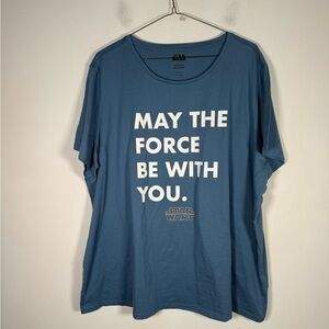 Star Wars Women’s Size 4X Graphic Tee 'May The Force Be With You'